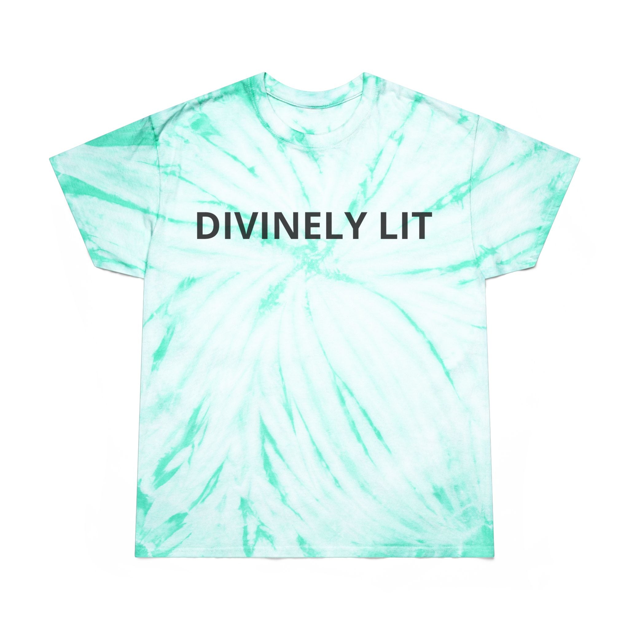 Divinely Lit Tie-Dye Tee, Summer Vibes, Festival Wear, Casual Streetwear, Gift for Her, Bright Summer Top