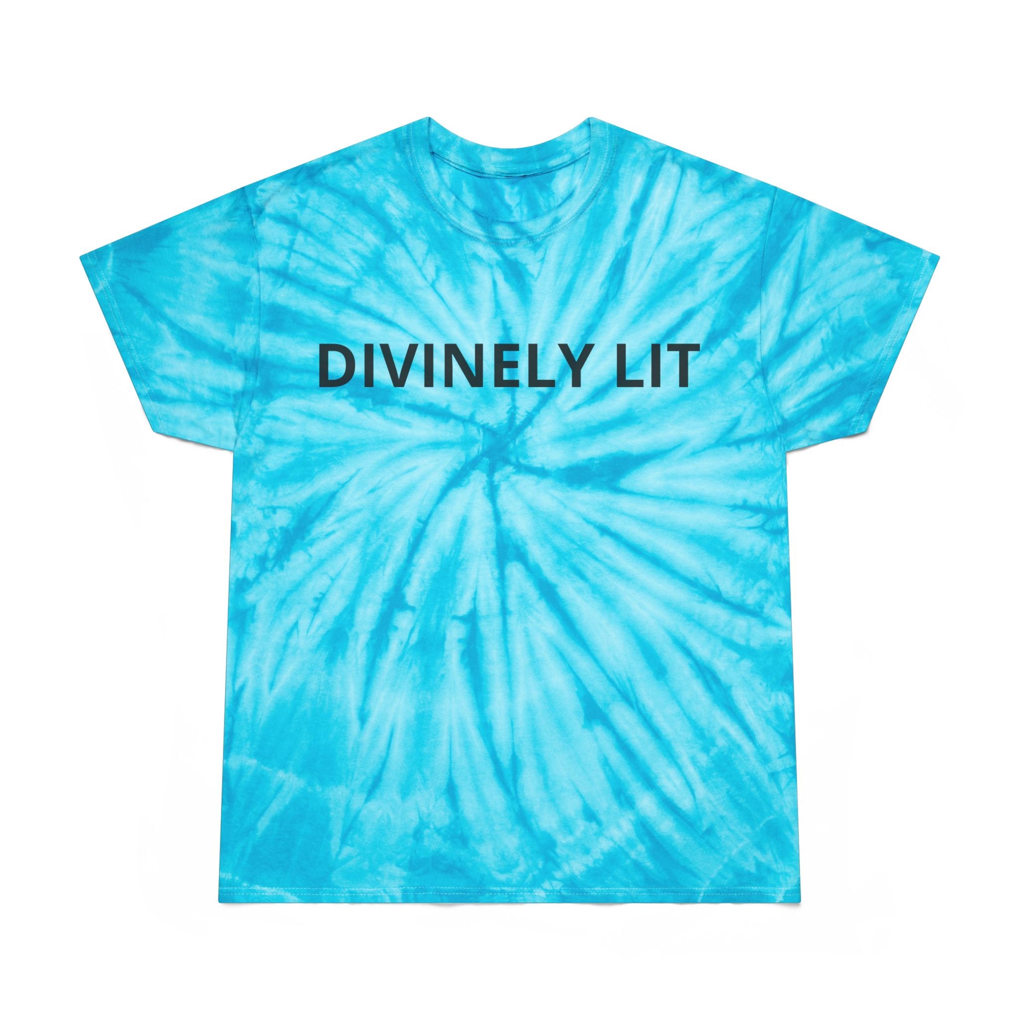 Divinely Lit Tie-Dye Tee, Summer Vibes, Festival Wear, Casual Streetwear, Gift for Her, Bright Summer Top