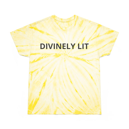Divinely Lit Tie-Dye Tee, Summer Vibes, Festival Wear, Casual Streetwear, Gift for Her, Bright Summer Top