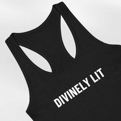 Divinely Lit Women’s Racerback Tank – Wearable Affirmation Activewear
