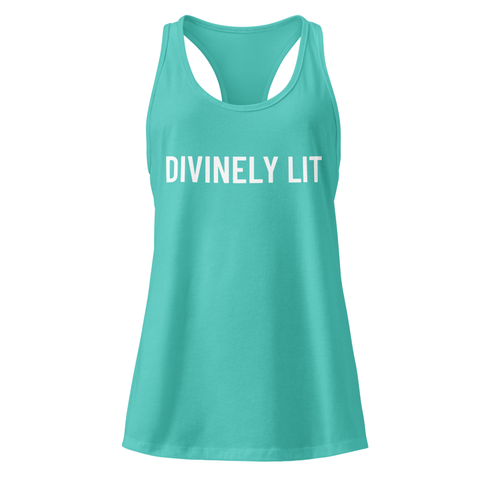 Divinely Lit Women’s Racerback Tank – Wearable Affirmation Activewear