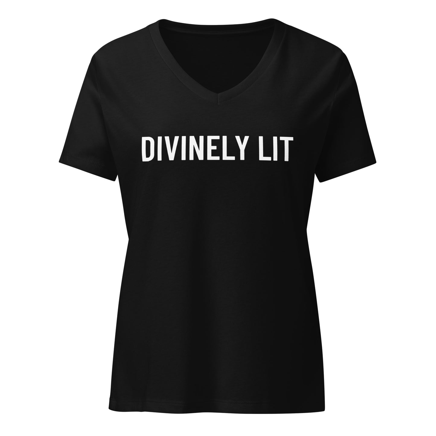 Divinely Lit Women’s V-Neck Tee – Spiritual & Conscious Apparel